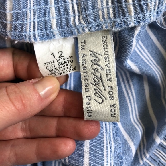 Lord & Taylor Vintage Pinstripe Cotton Crop Pants - Picture 4 of 7